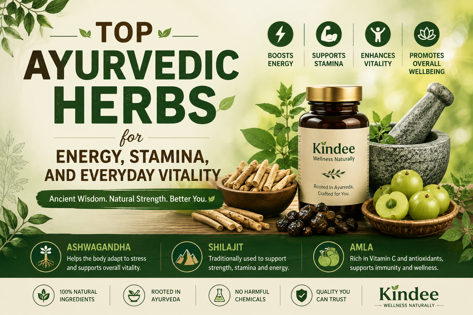 Top Ayurvedic Herbs for Energy, Stamina, and Everyday Vitality