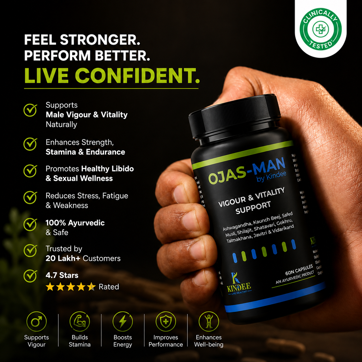 Ojas-Man by Kindee — Ayurvedic Sex Medicine for Male Sexual Wellness & Stamina Support