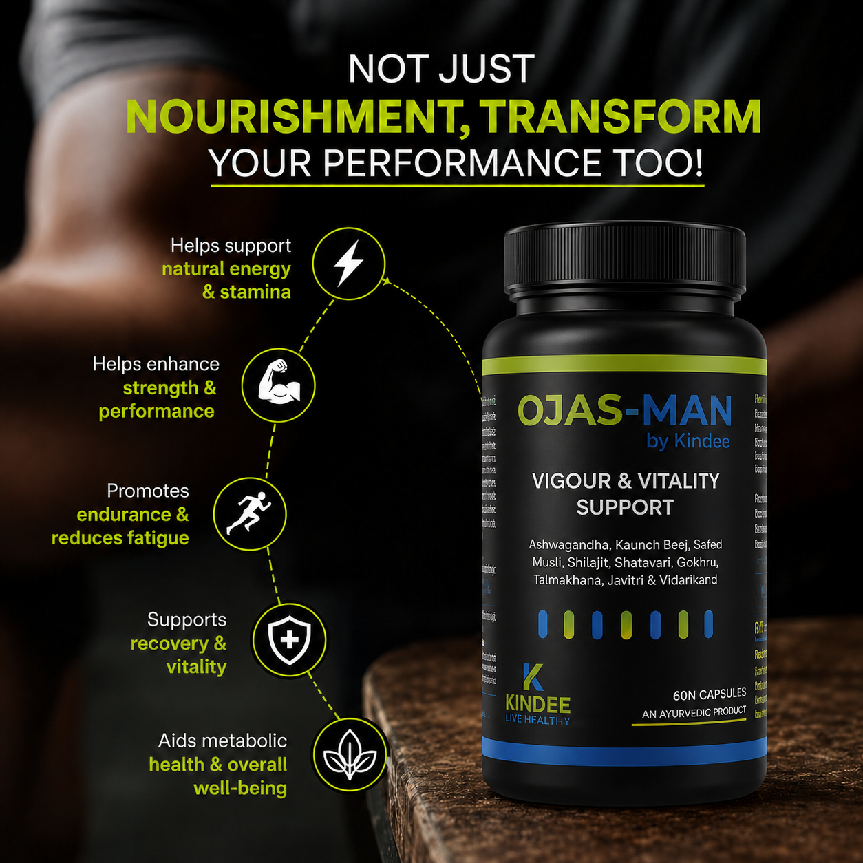 Ojas-Man by Kindee — Ayurvedic Sex Medicine for Male Sexual Wellness & Stamina Support