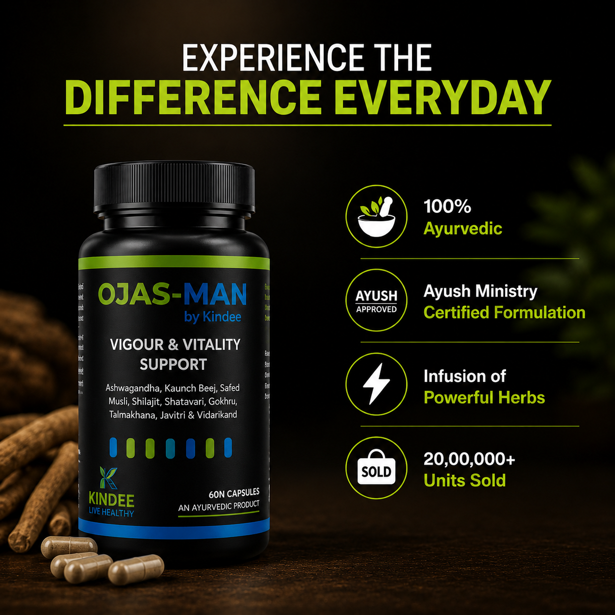 Ojas-Man by Kindee — Ayurvedic Sex Medicine for Male Sexual Wellness & Stamina Support