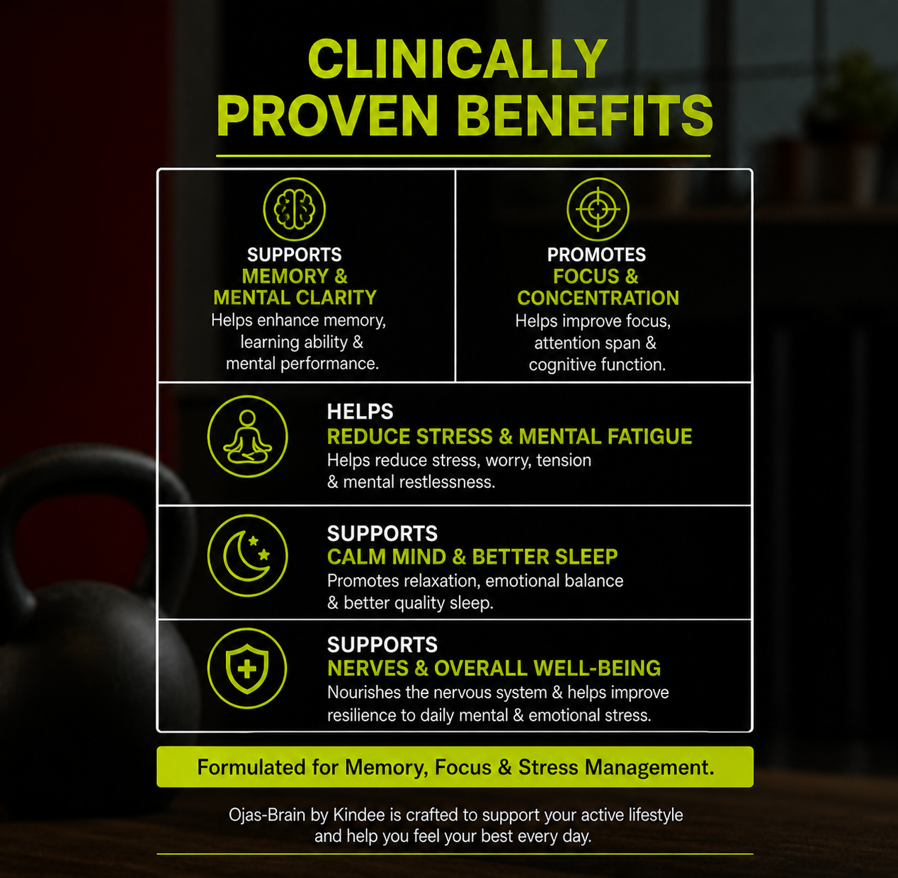 Ojas-Brain by Kindee — Ayurvedic Medicine for Stress, Anxiety & Cognitive Wellness