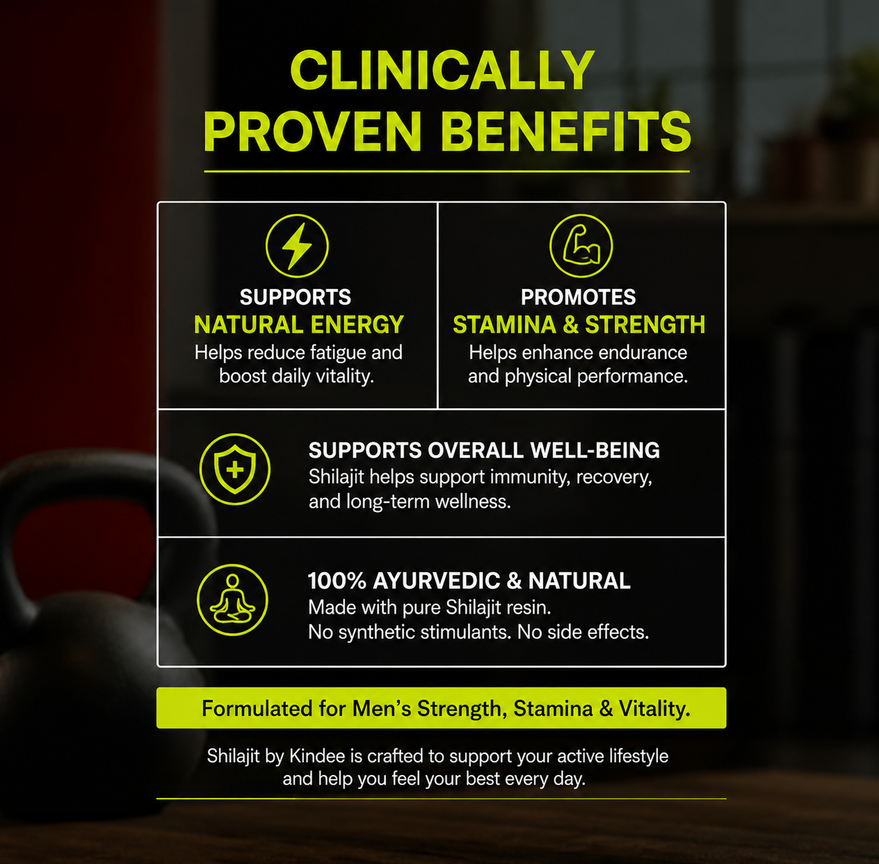 Shilajit by Kindee — Ayurvedic Shilajit Supplement for Stamina, Strength & Daily Energy