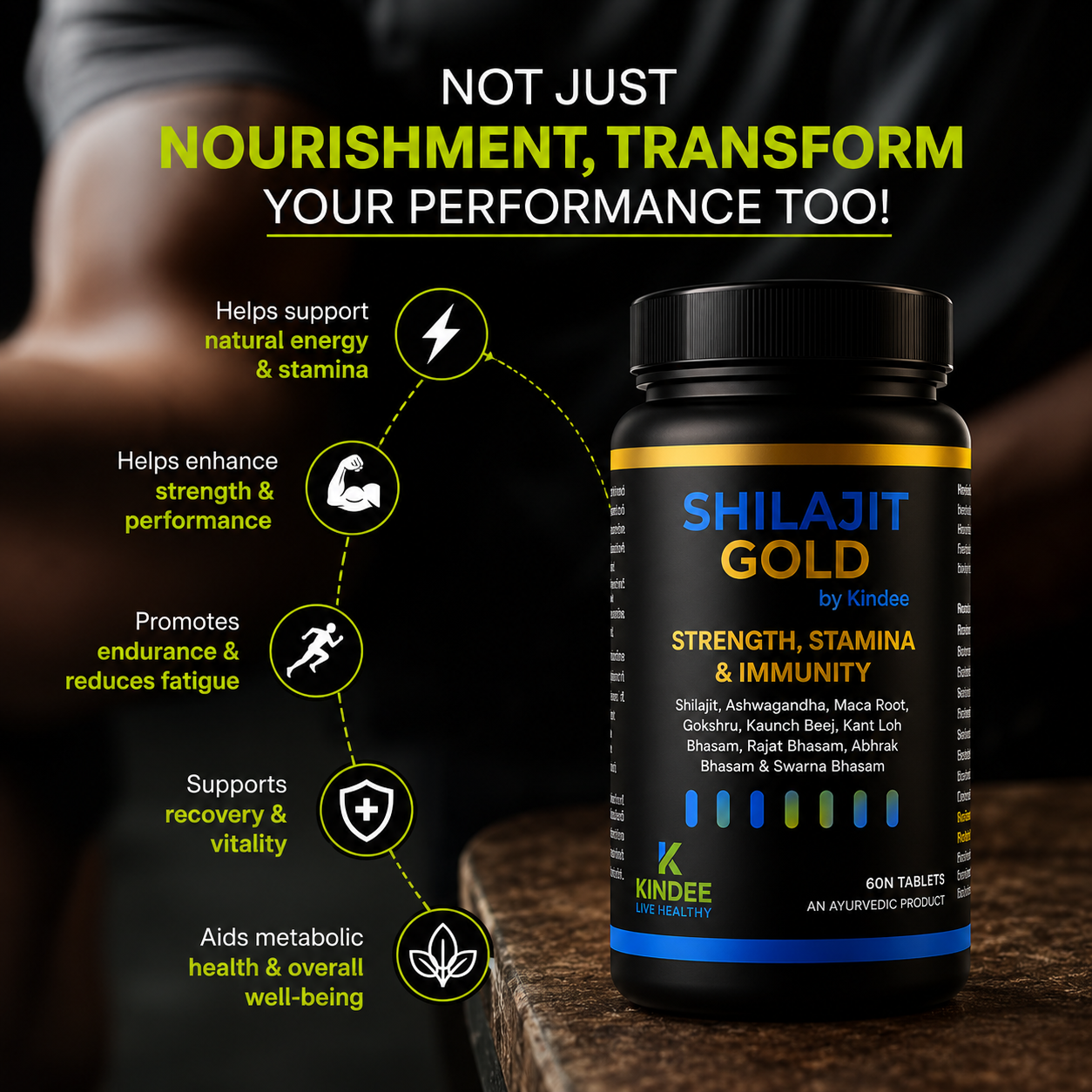 Shilajit by Kindee — Ayurvedic Shilajit Supplement for Stamina, Strength & Daily Energy